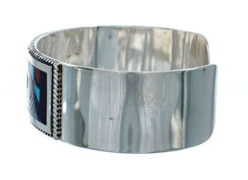 Genuine Sterling Silver Multicolor Navajo Cuff Bracelet NN20148